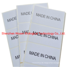 Aufkleber mit Ursprungsbezeichnung Made in China Label Sticker